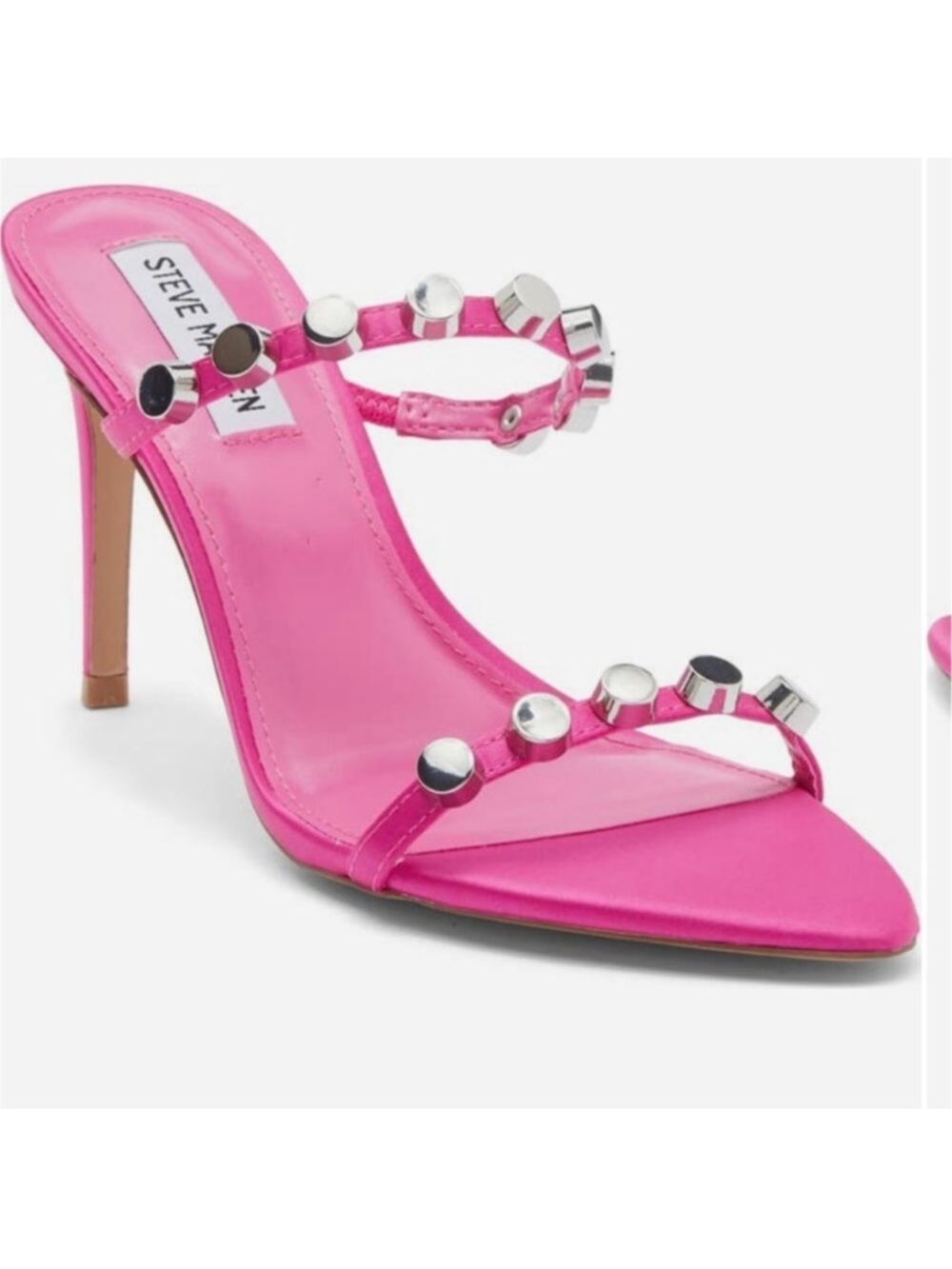 Steve Madden Pink Studded Stiletto Slide